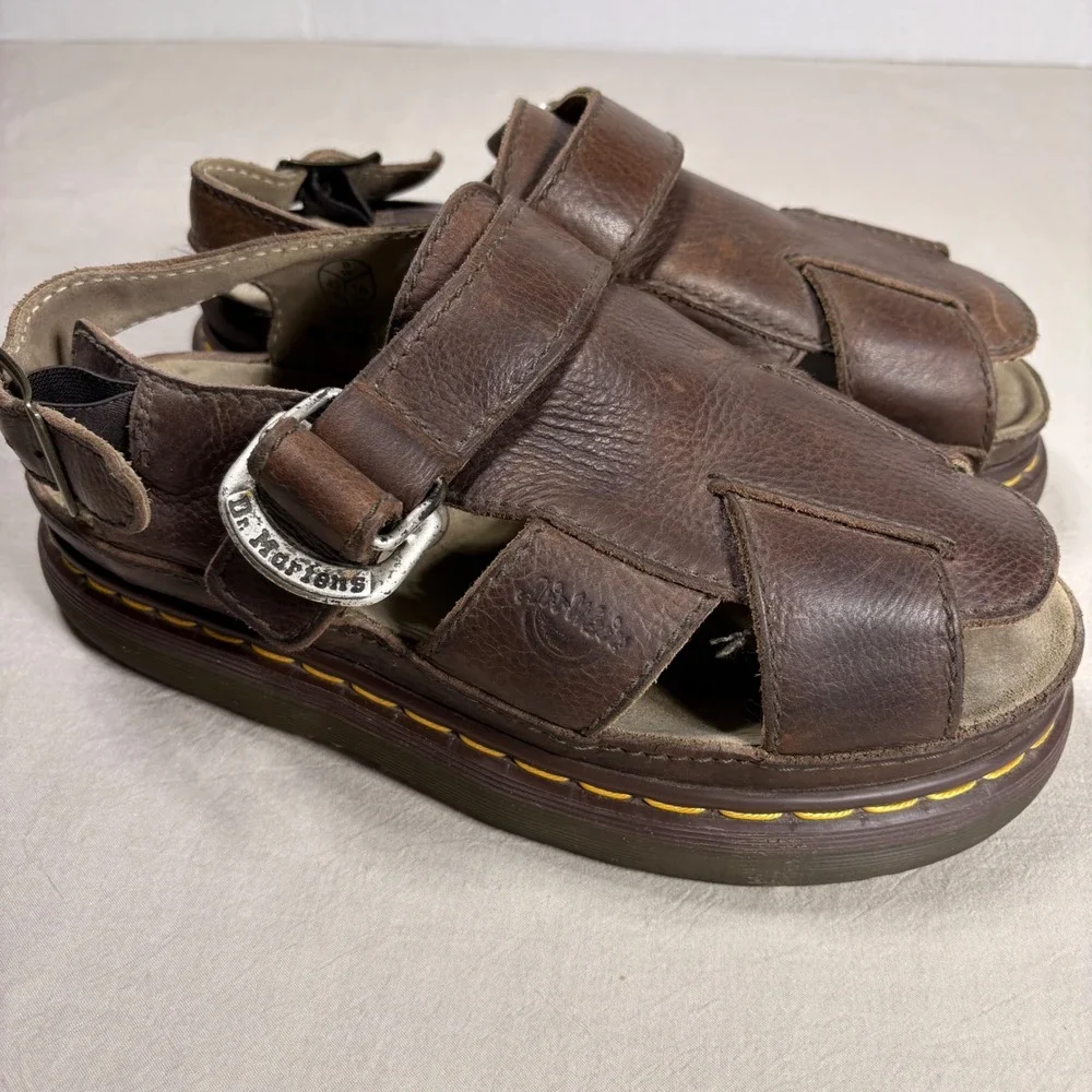 Dr Martens 8620 Vintage Made in England Brown Leather Fisherman Sandals Mens 10